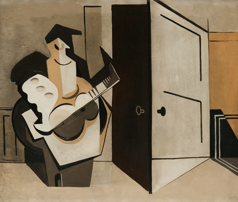 Musicien Dans Un Interieur Wall Art by Louis Marcoussis - High-Resolution Digital Print