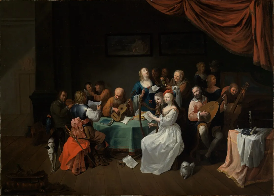 Musikalische Unterhaltung 4 Wall Art by Johann Dallinger von Dalling - High-Resolution Digital Print