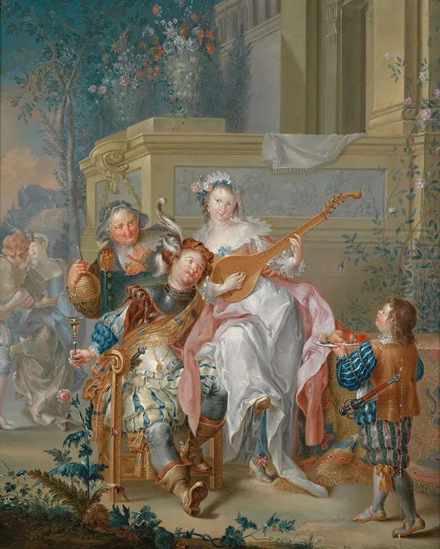 Musikgesellschaft Im Freien Wall Art by Johann Georg Platzer - High-Resolution Digital Print