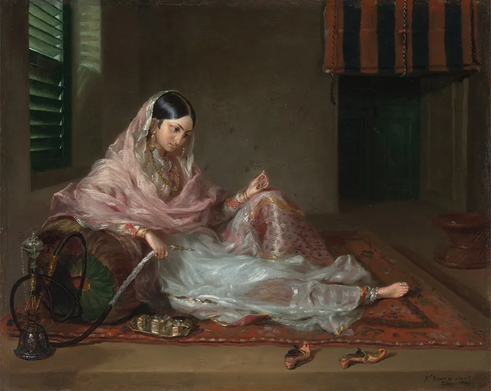 Muslim Lady Reclining Wall Art by Francesco Renaldi - High-Resolution Digital Print