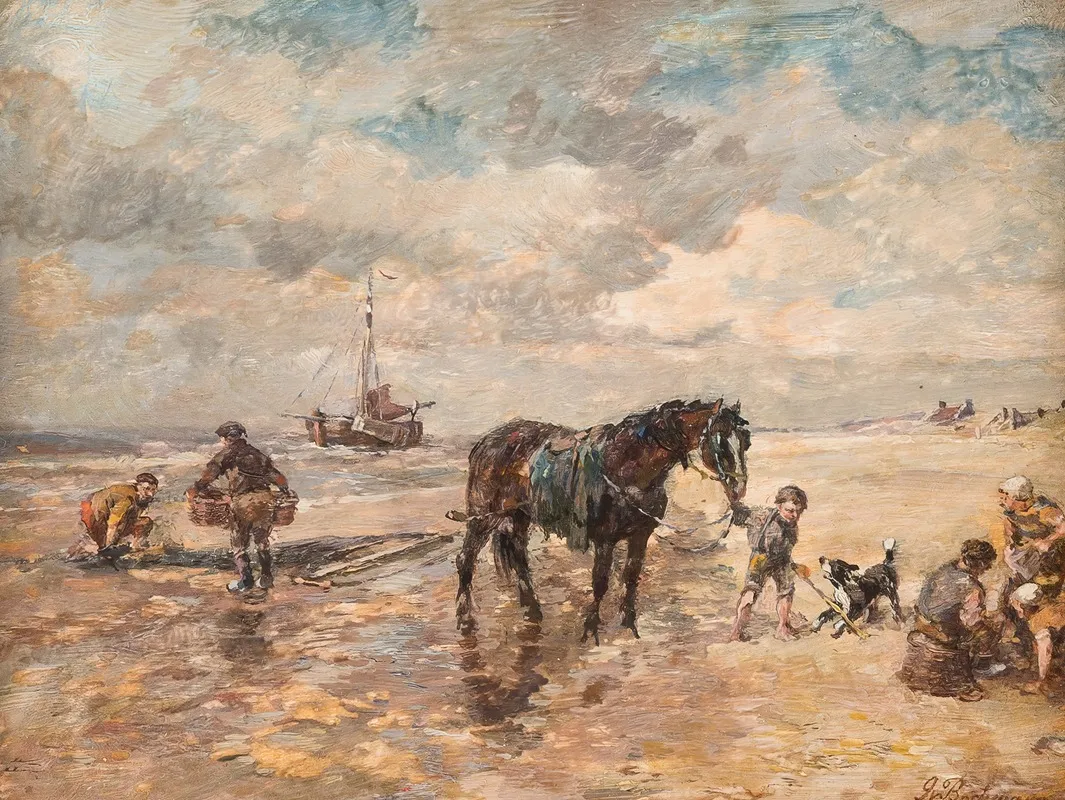 Mussel Fisher By The Beach