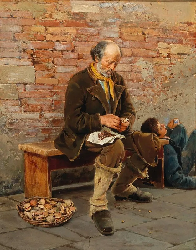 Mussel Seller Taking A Break