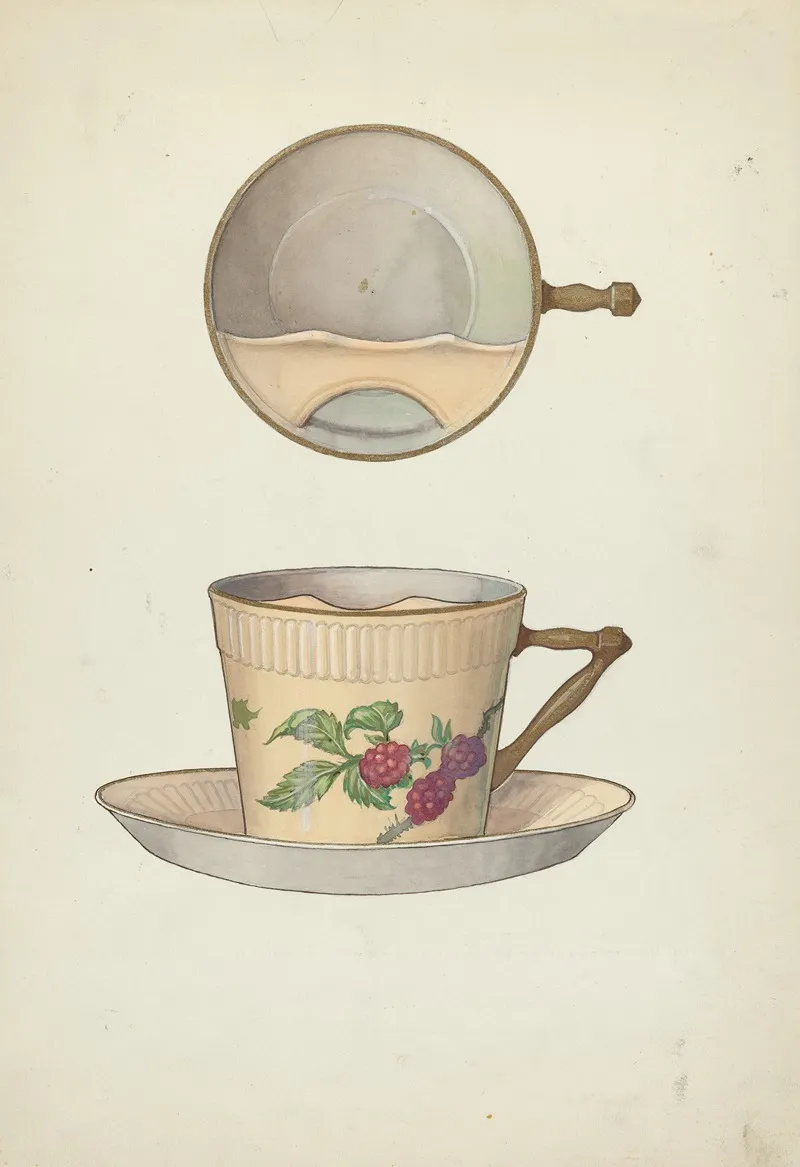 Mustache Cup And Saucer