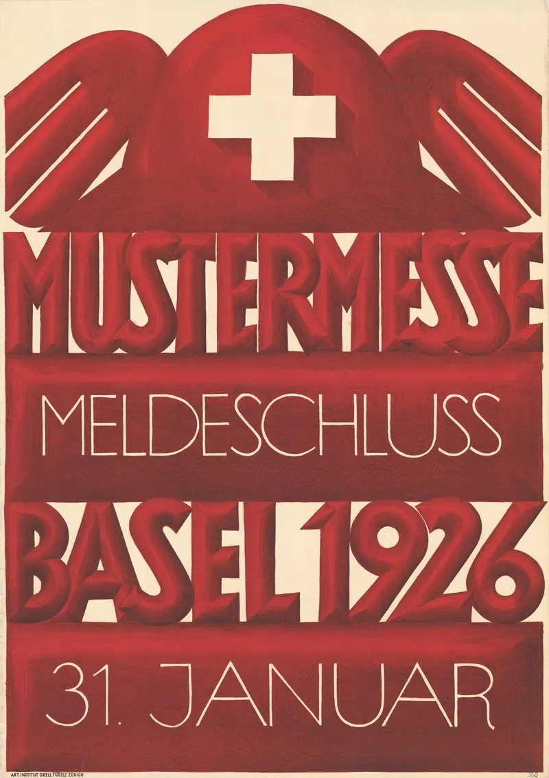 Mustermesse Basel 1926 Meldeschluss 31 Januar Wall Art by Robert Stöcklin - High-Resolution Digital Print