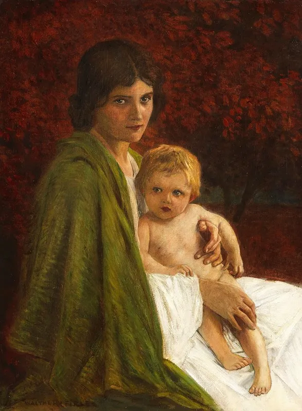 Mutter Mit Kind 2 Wall Art by Walter Firle - High-Resolution Digital Print
