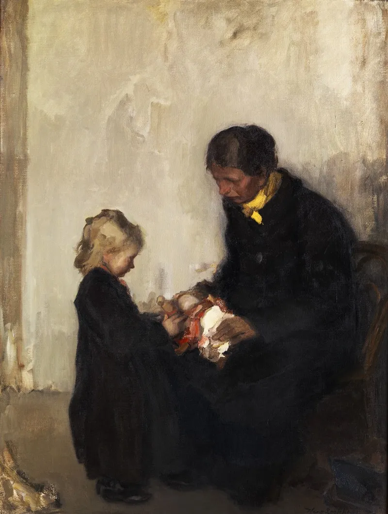 Mutter Mit Kind Und Puppe Wall Art by Hans Looschen - High-Resolution Digital Print