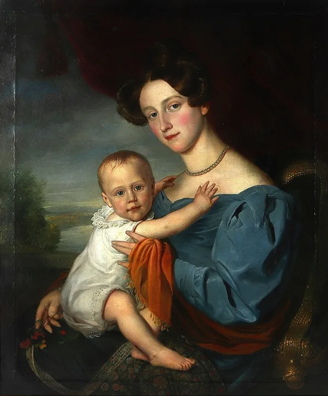 Mutter Mit Kind Wall Art by François Van Dorne - High-Resolution Digital Print