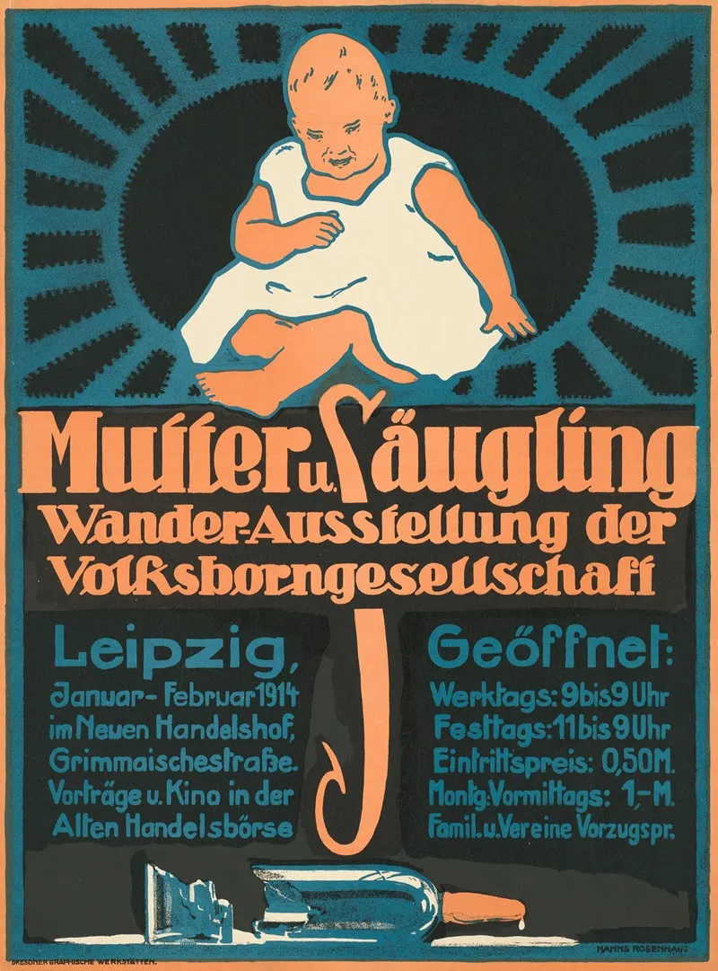 Mutter Und Saugling Wander Ausstellung Der Volksborngesellschaft Leipzig Wall Art by Hanns Rosenhain - High-Resolution Digital Print