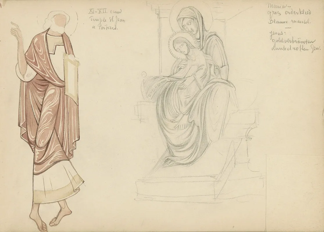 Muurschilderingen In Het Baptisterium Van Sint Johannes Te Poitiers