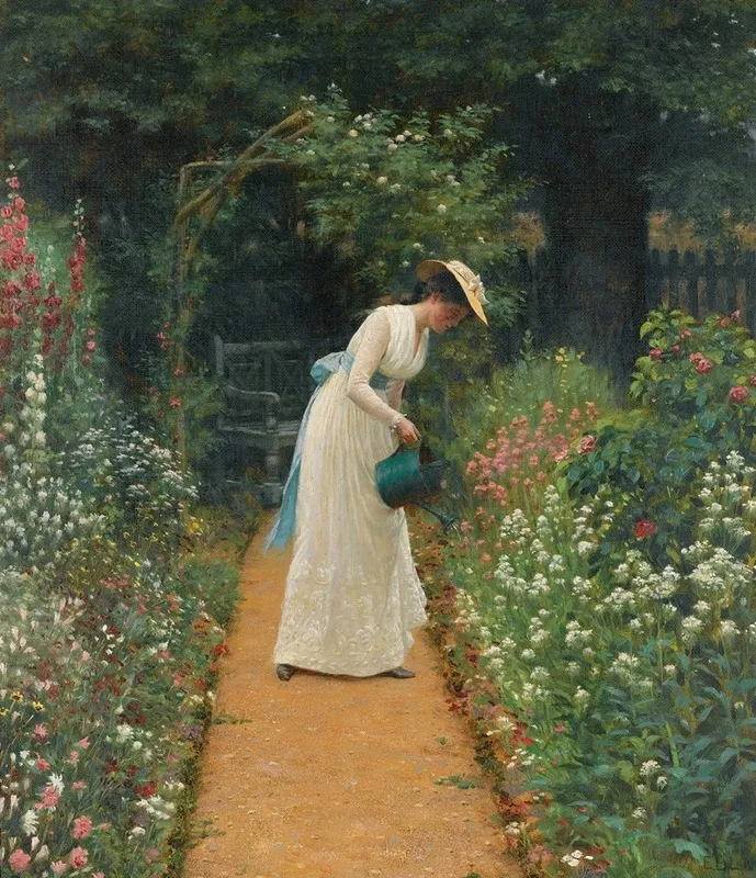 My Ladys Garden Wall Art by Edmund Blair Leighton - High-Resolution Digital Print