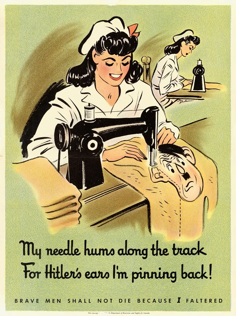 My Needle Hums Along The Track For Hitlers Ears Im Pinning Back Wall Art by Anonymous - High-Resolution Digital Print