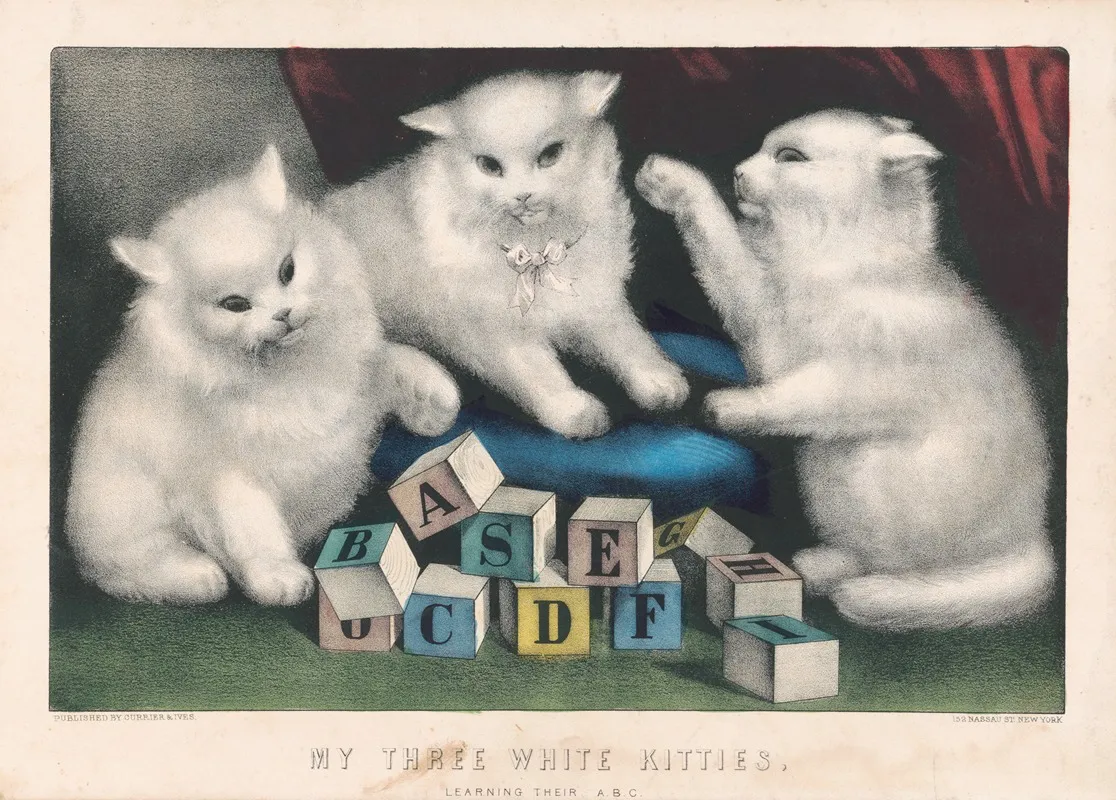 My Three White Kitties Learning Their A B C