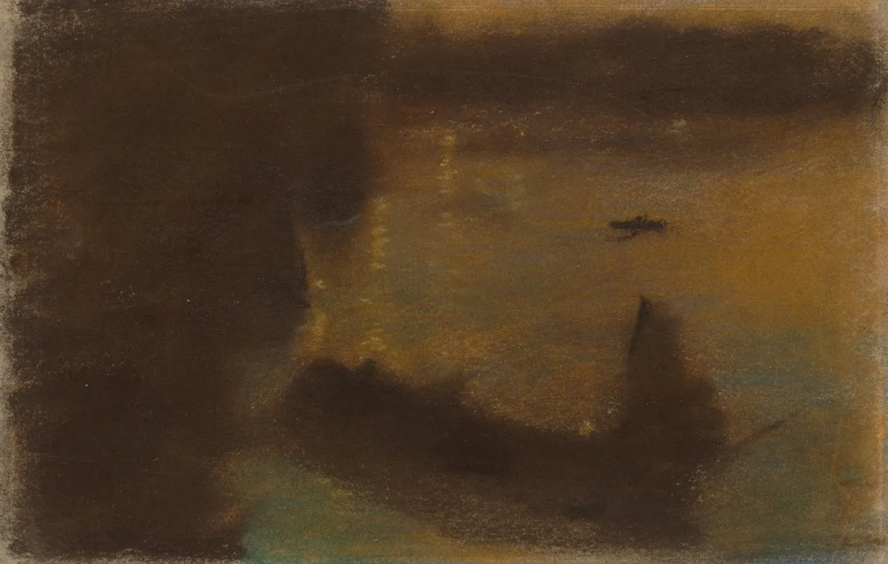 Mysterious Barges Ii Wall Art by Arthur Bowen Davies - High-Resolution Digital Print