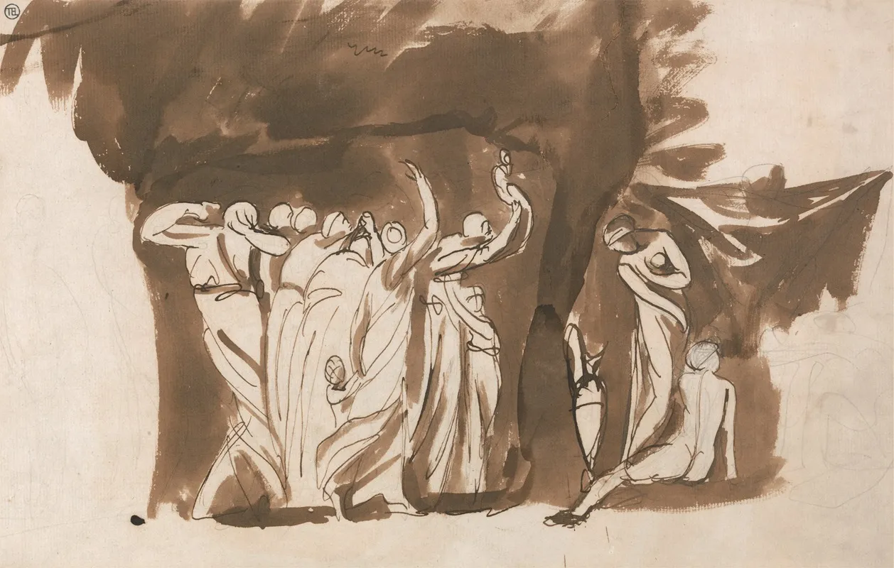 Mythological Group Of Women And Children Wall Art by George Romney - High-Resolution Digital Print
