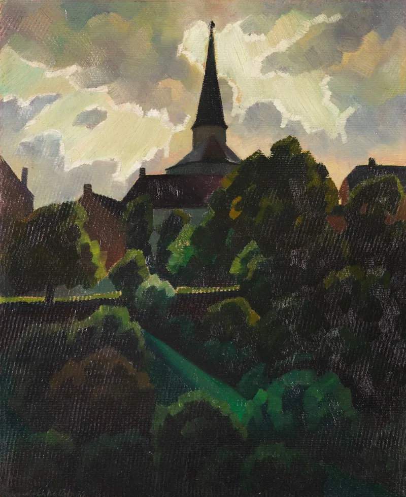 Nach Dem Gewitter Die Kirche In Manderscheid Wall Art by Adolf Erbslöh - High-Resolution Digital Print