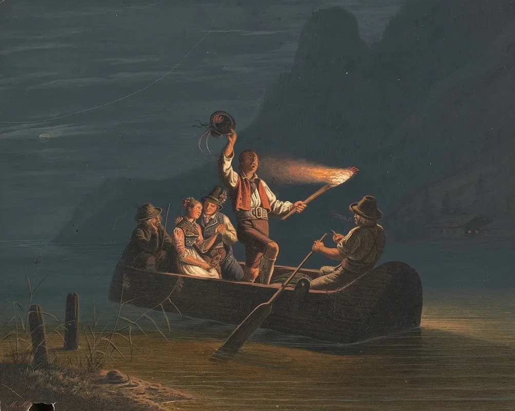 Nachtliche Uberfahrt Wall Art by Carl Friedrich Moritz Müller - High-Resolution Digital Print