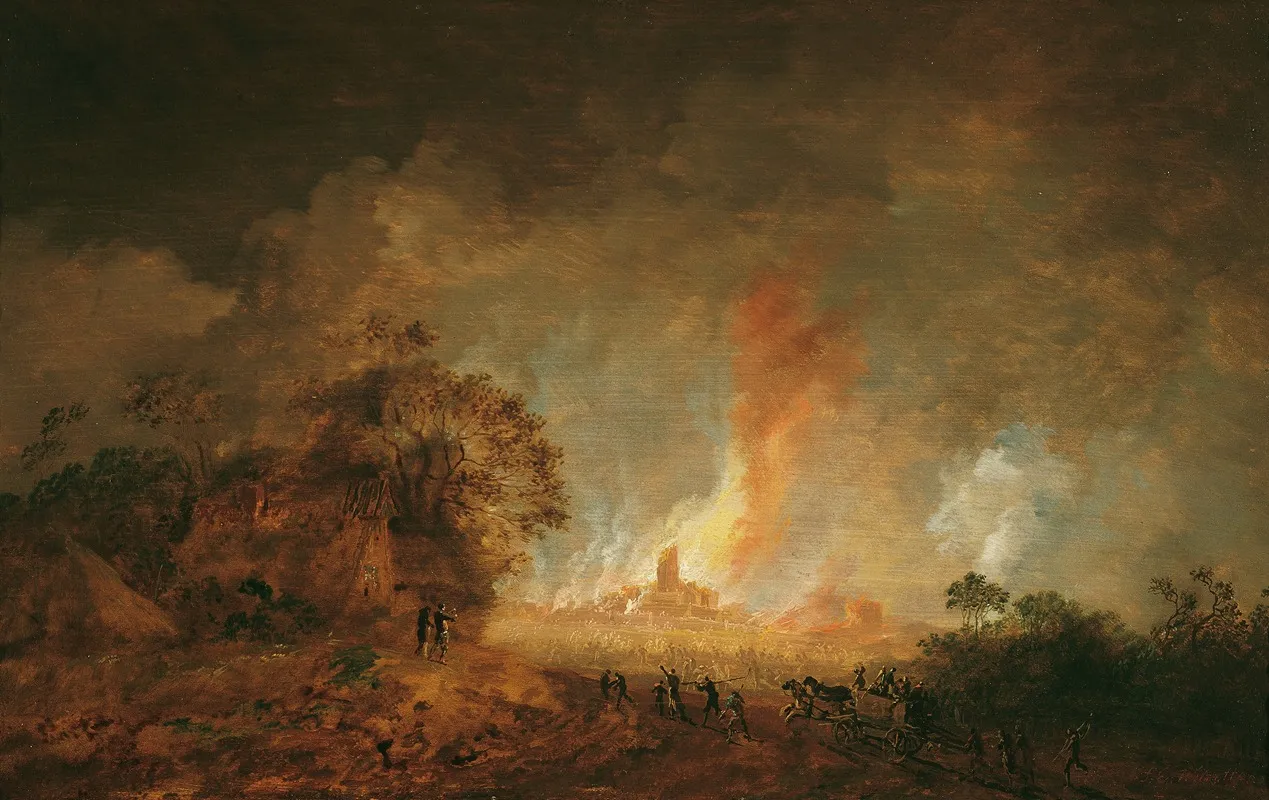 Nachtlicher Grosbrand Wall Art by Franz Edmund Weirotter - High-Resolution Digital Print