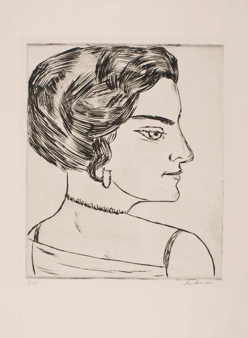 Naila In Profile Portrait Of Frau H M Wall Art by Max Beckmann - High-Resolution Digital Print