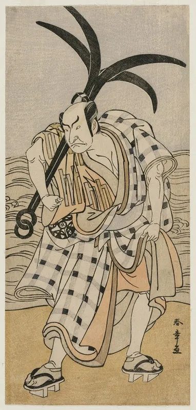 Nakamura Nakazo I As A Townsman Holding An Anchor