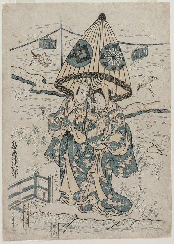Nakamura Tomijuro And Nakamura Shichisaburo Ii As The Lovers Agemaki And Sukeroku