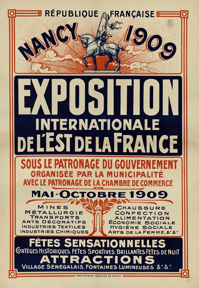 Nancy 1909 Exposition Internationale De Lest De La France 2 Wall Art by Anonymous - High-Resolution Digital Print