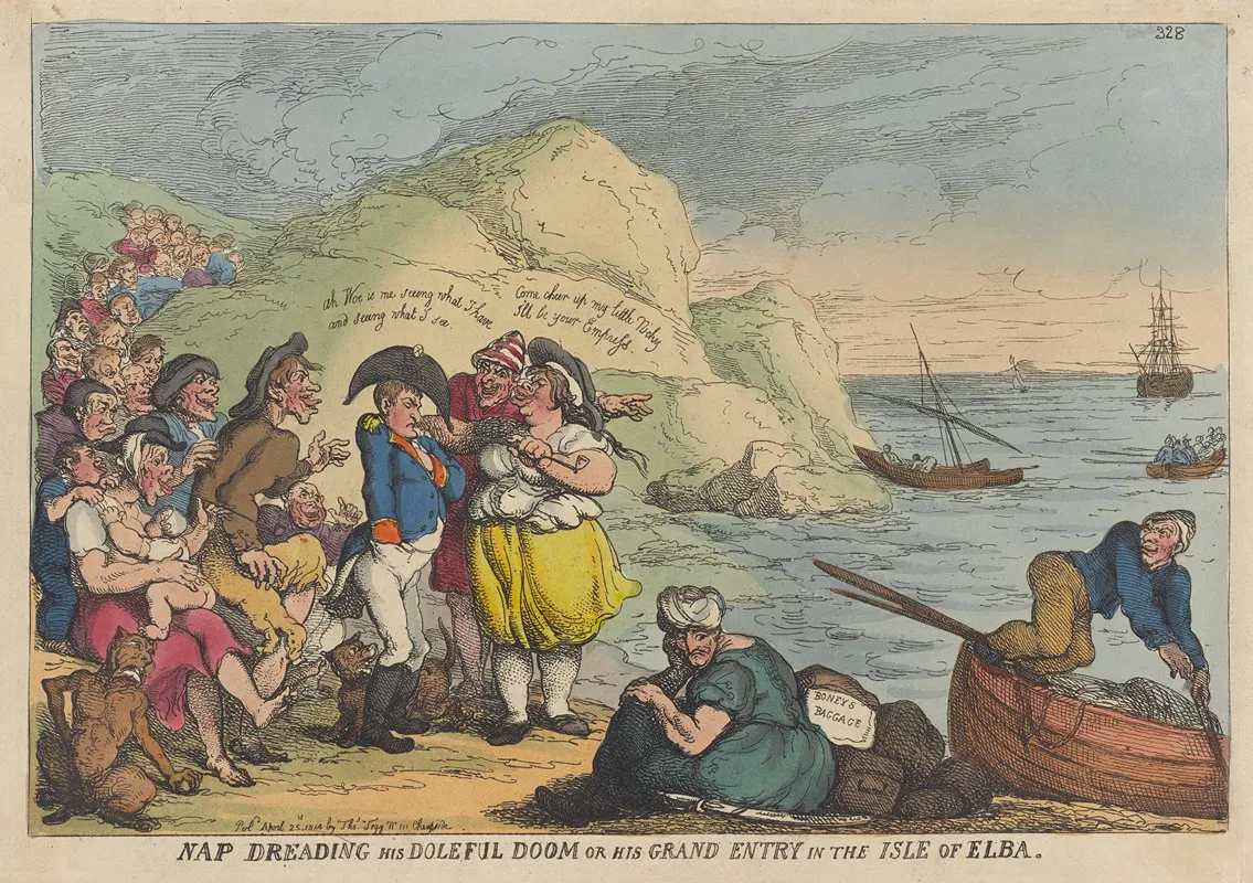 Nap Dreading His Doleful Doom Or His Grand Entry In The Isle Of Elba