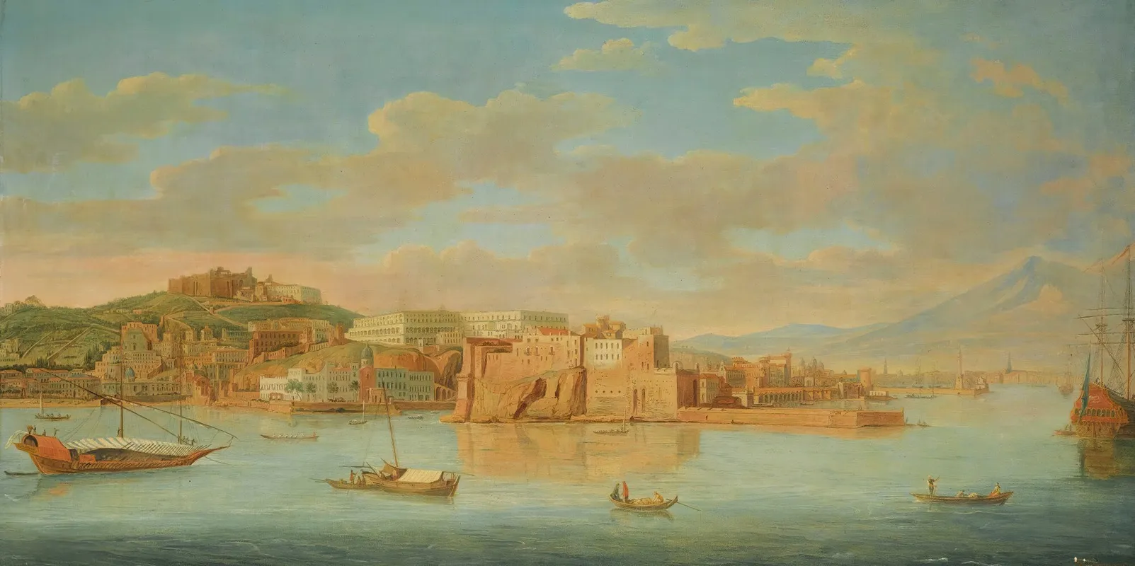 Naples A View Of Santa Lucia And The Castel Dellovo