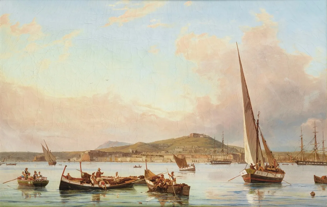 Naples Vue De La Colline Du Vomero Depuis La Mer Wall Art by Antonie Sminck Pitloo - High-Resolution Digital Print