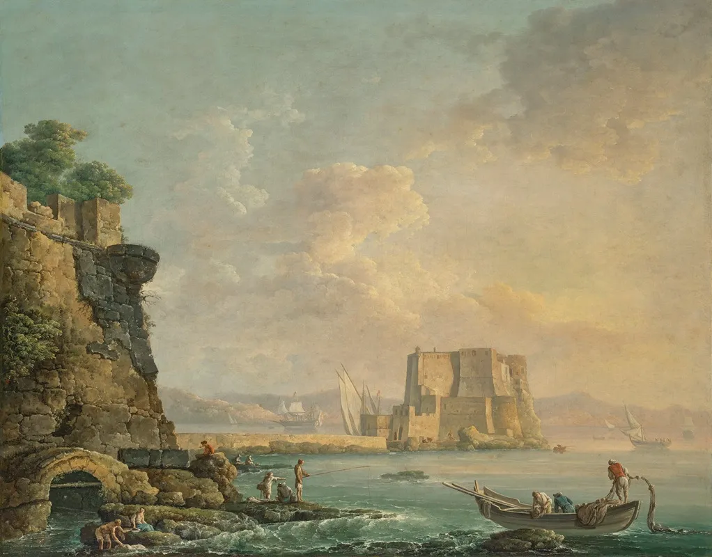 Naples With The Castel Dellovo Wall Art by Carlo Bonavia - High-Resolution Digital Print