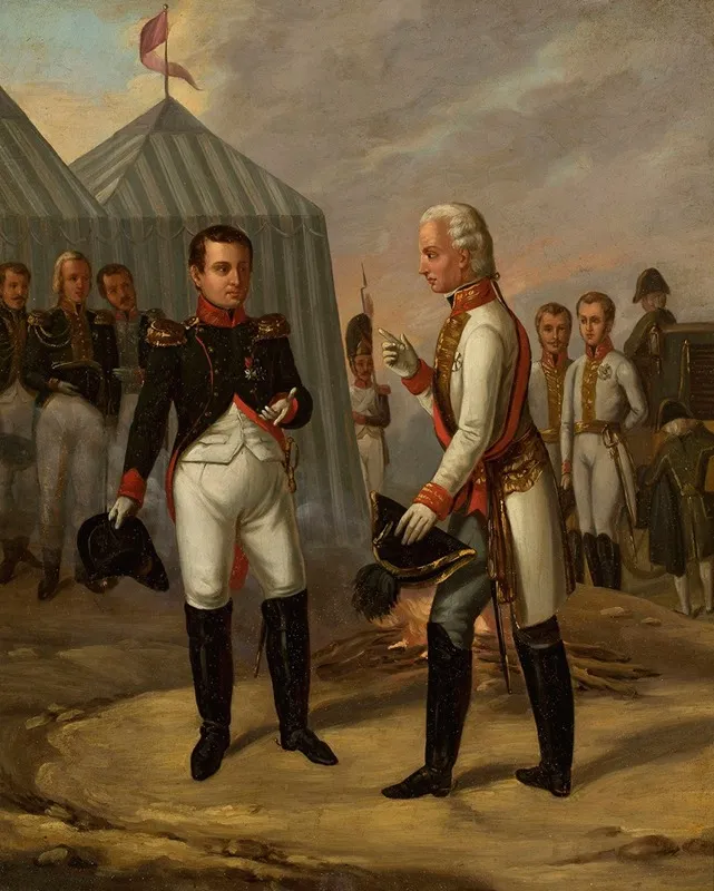 Napoleon And Francis Ii After The Battle Of Austerlitz Wall Art by Aleksander Stankiewicz - High-Resolution Digital Print