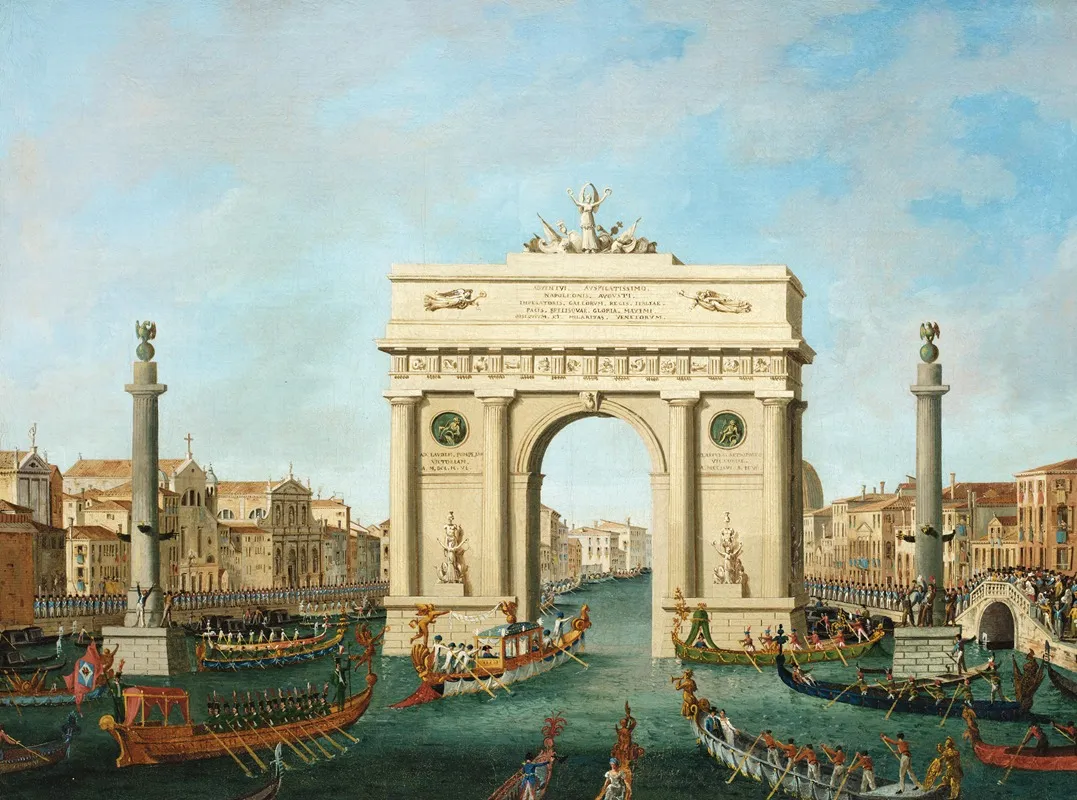 Napoleon Bonapartes Arrival In Venice On 29 November 1807 Wall Art by Vincenzo Chilone - High-Resolution Digital Print
