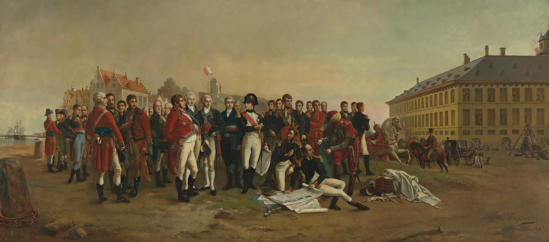 Napoleon Giving The Plans For Docks In Antwerp Wall Art by Jan Baptist Huysmans - High-Resolution Digital Print