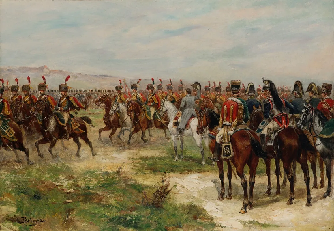 Napoleon Parmi Sa Cavalerie Wall Art by Paul Emile Léon Perboyre - High-Resolution Digital Print