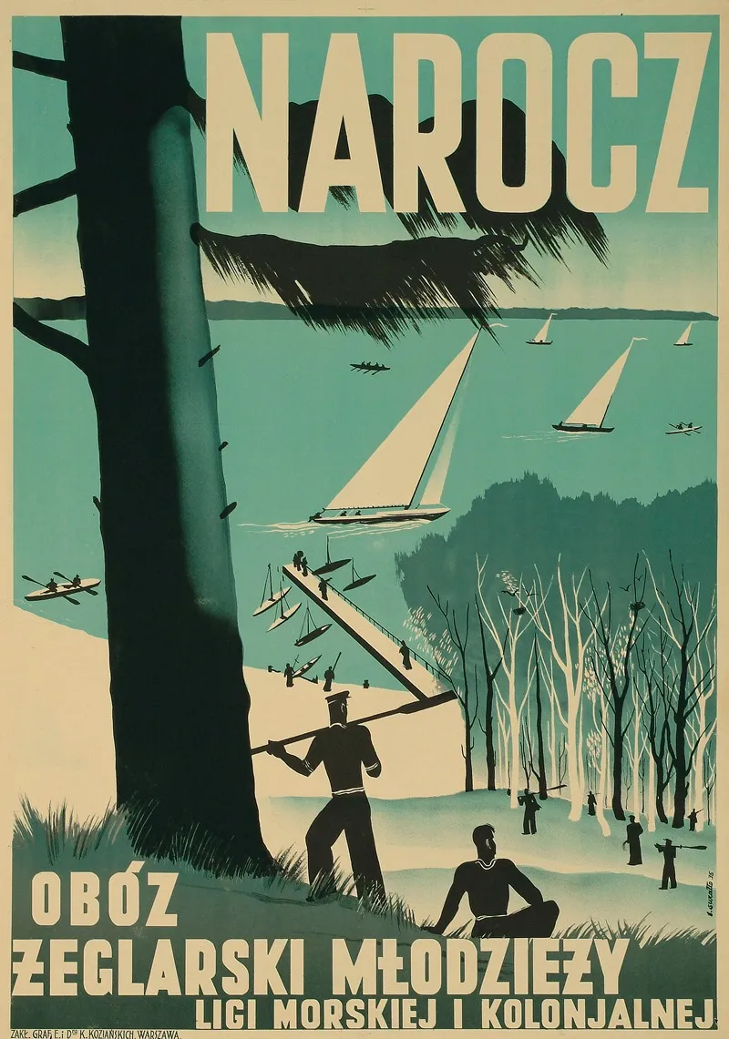 Narocz Oboz Zeglarski Mlodziezy Ligi Morskiej I Kolonialnej Wall Art by Bolesław Surałło-Gajduczeni - High-Resolution Digital Print