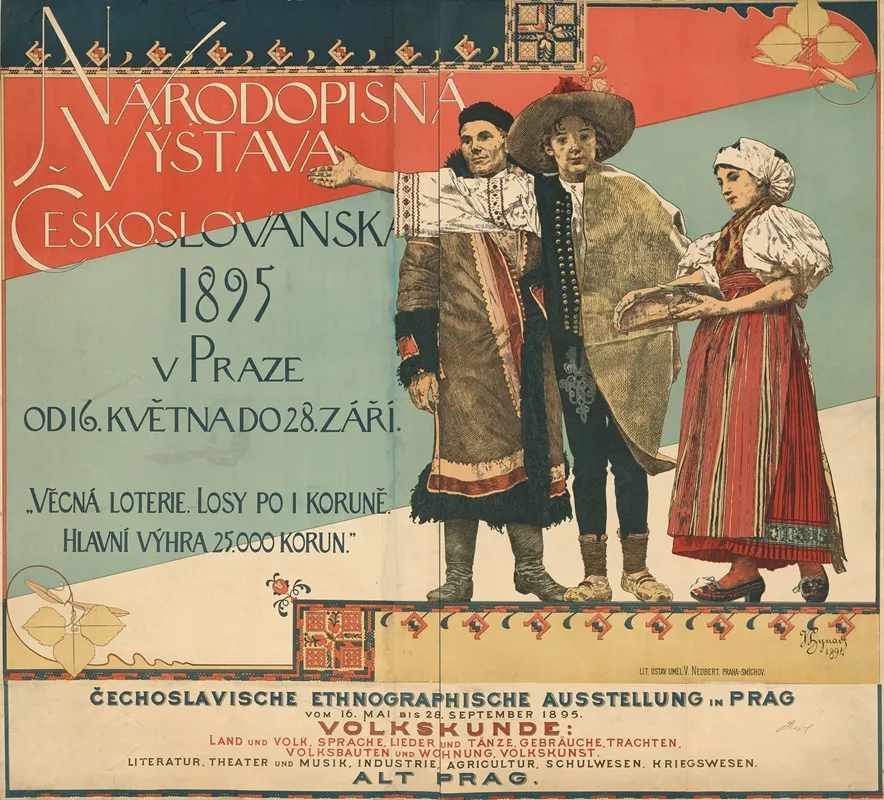 Narodopisna Vystava Ceskoslovanska 1895 Wall Art by Vojtěch Hynais - High-Resolution Digital Print