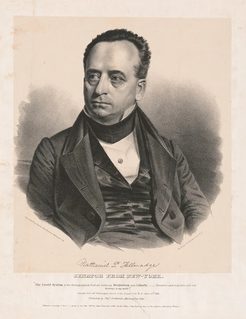 Nathaniel P Tallmadge Senator From New York Wall Art by Charles Fenderich - High-Resolution Digital Print