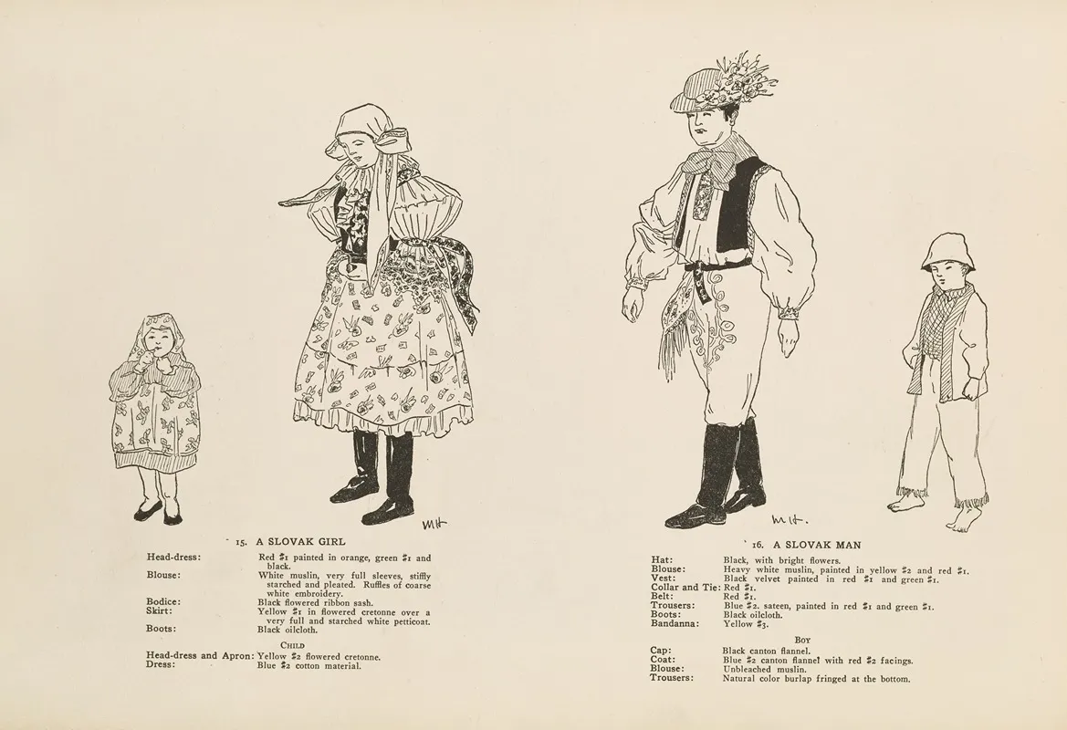 National Costumes Of The Slavic Peoples Pl 07 Wall Art by Margaret Hubbard - High-Resolution Digital Print