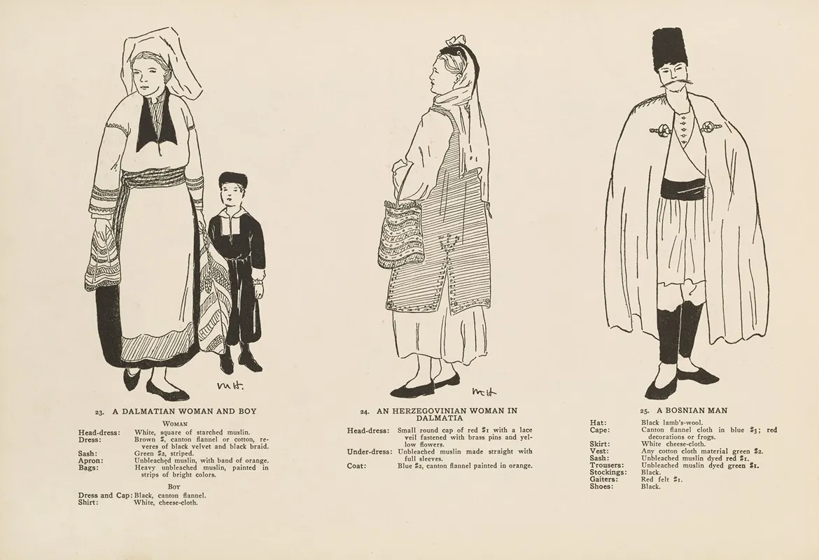 National Costumes Of The Slavic Peoples Pl 11 Wall Art by Margaret Hubbard - High-Resolution Digital Print