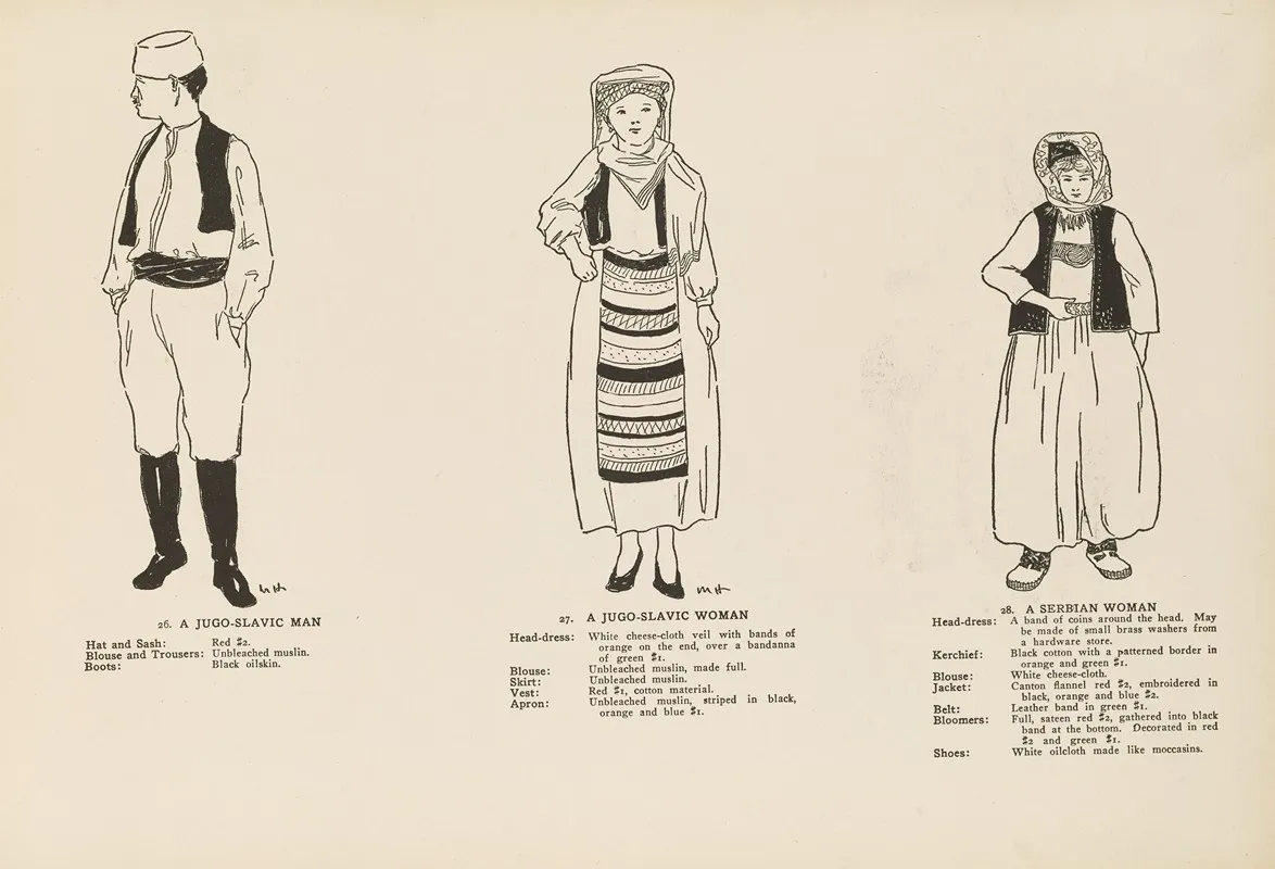 National Costumes Of The Slavic Peoples Pl 12 Wall Art by Margaret Hubbard - High-Resolution Digital Print