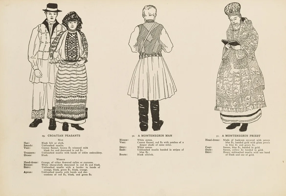 National Costumes Of The Slavic Peoples Pl 13 Wall Art by Margaret Hubbard - High-Resolution Digital Print