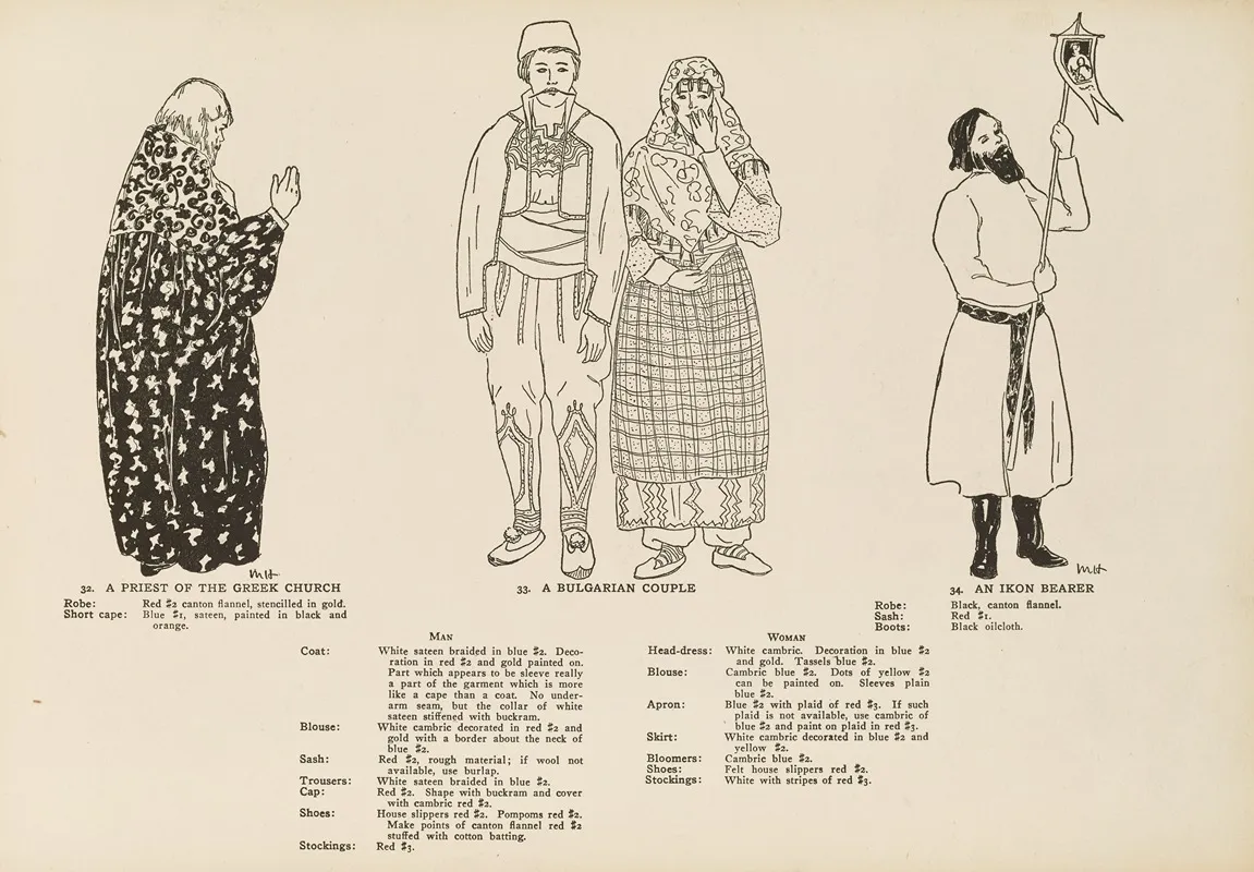 National Costumes Of The Slavic Peoples Pl 14 Wall Art by Margaret Hubbard - High-Resolution Digital Print