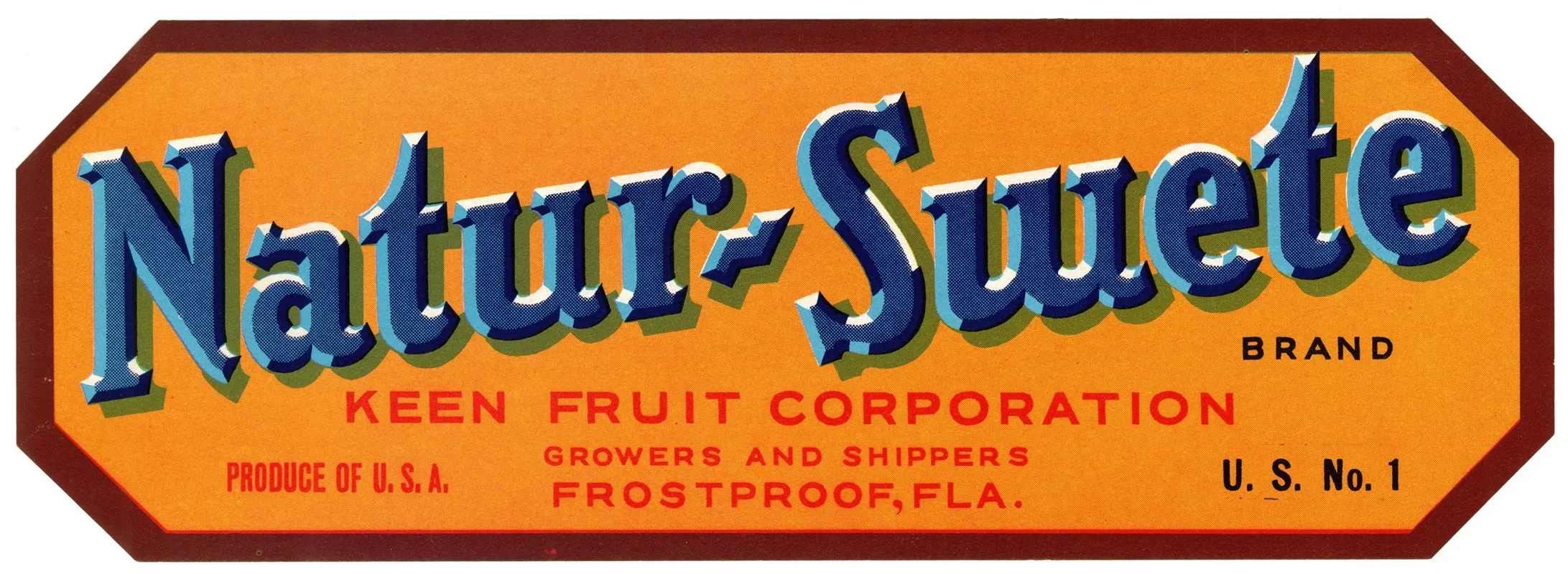 Natur Swete Brand Fruit Label