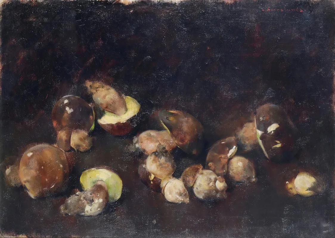 Natura Morta Con Funghi Wall Art by Luigi Serralunga - High-Resolution Digital Print