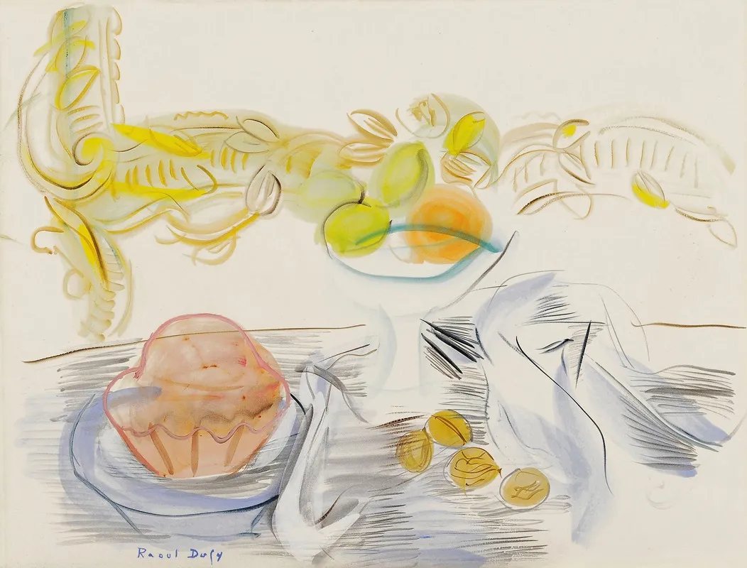 Nature Morte A La Brioche Et Aux Noix Wall Art by Raoul Dufy - High-Resolution Digital Print