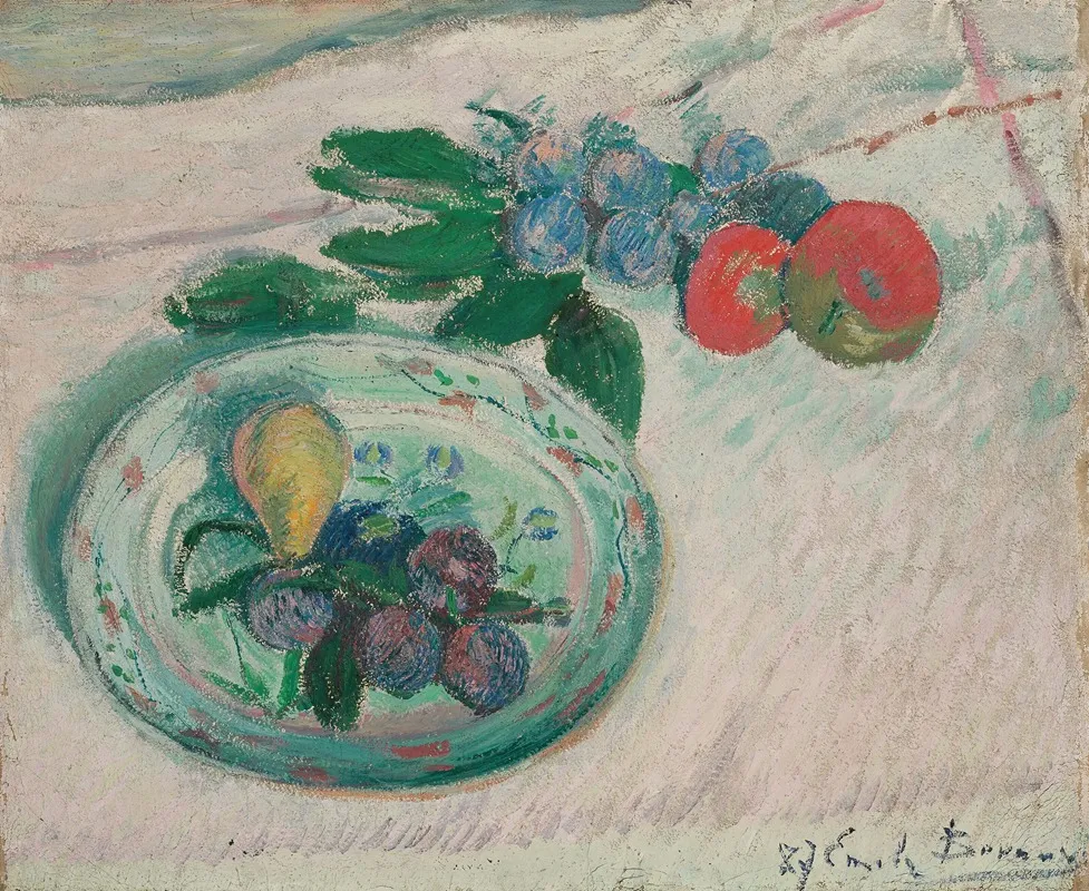 Nature Morte Assiette Et Fruits Wall Art by Emile Bernard - High-Resolution Digital Print