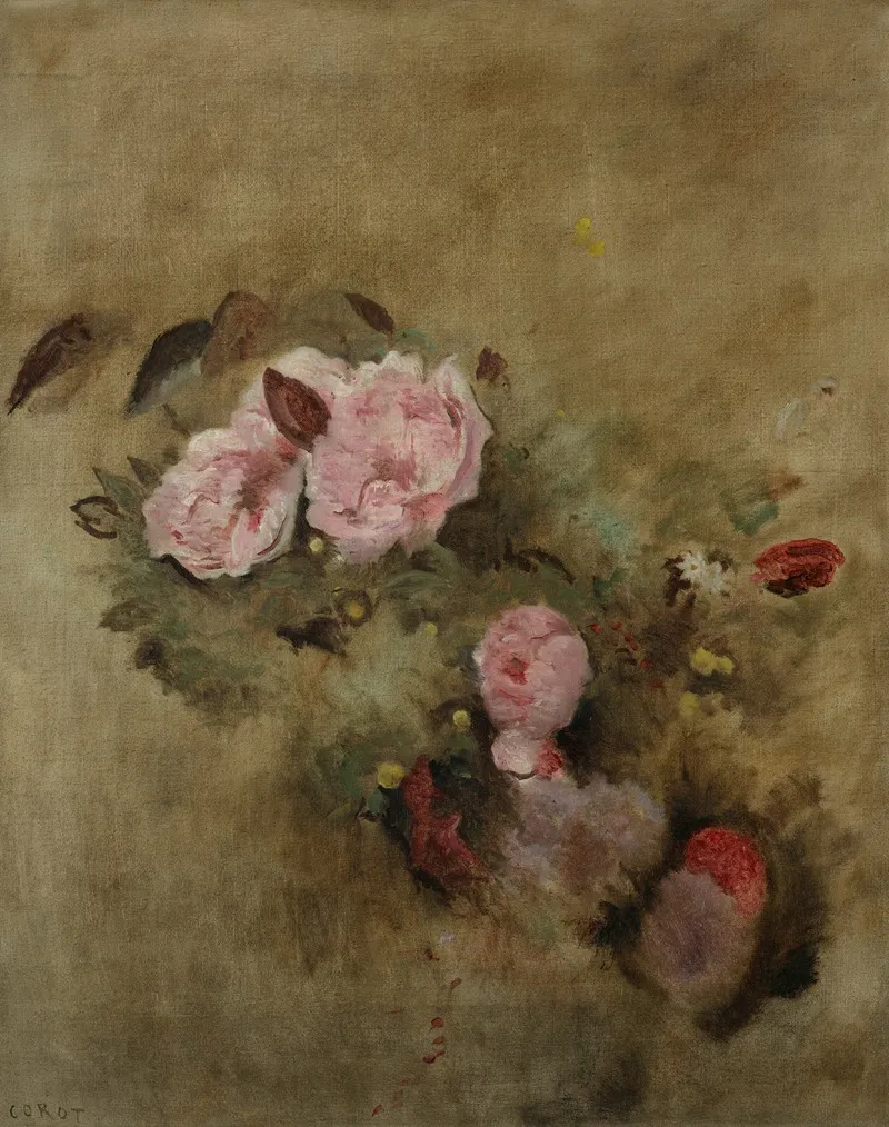 Nature Morte Au Bouquet De Fleurs 2 Wall Art by Jean-Baptiste-Camille Corot - High-Resolution Digital Print