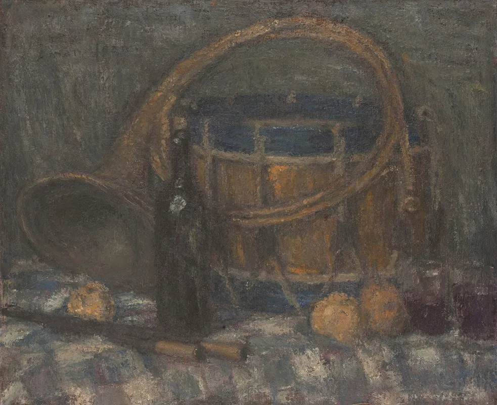 Nature Morte Au Cor Et Au Tambour