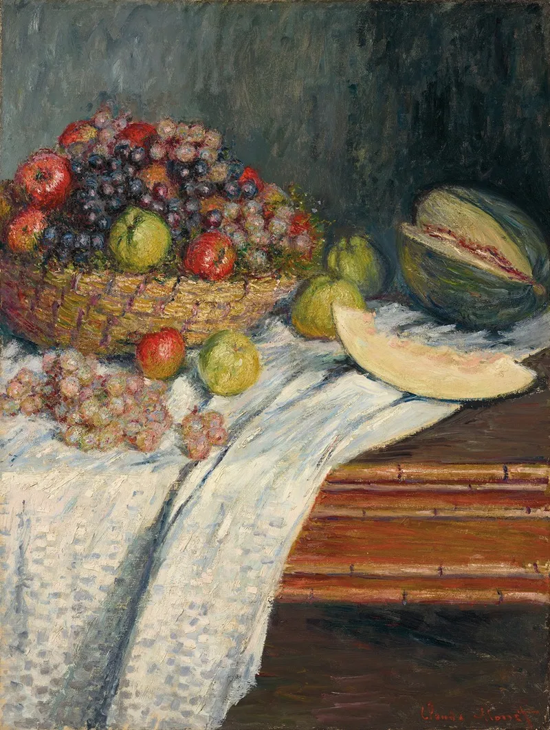 Nature Morte Au Melon Despagne Wall Art by Claude Monet - High-Resolution Digital Print