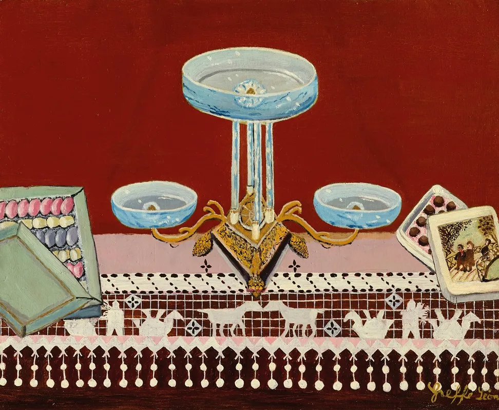 Nature Morte Aux Patisseries Wall Art by Leon Greffe - High-Resolution Digital Print