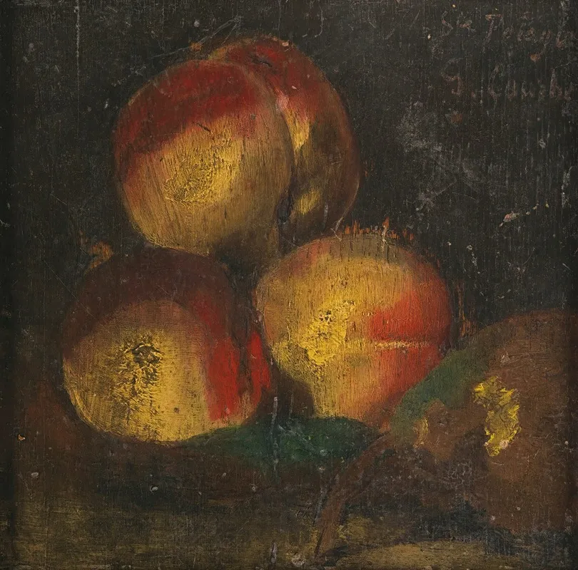 Nature Morte Aux Trois Peches Et A La Poire Wall Art by Gustave Courbet - High-Resolution Digital Print